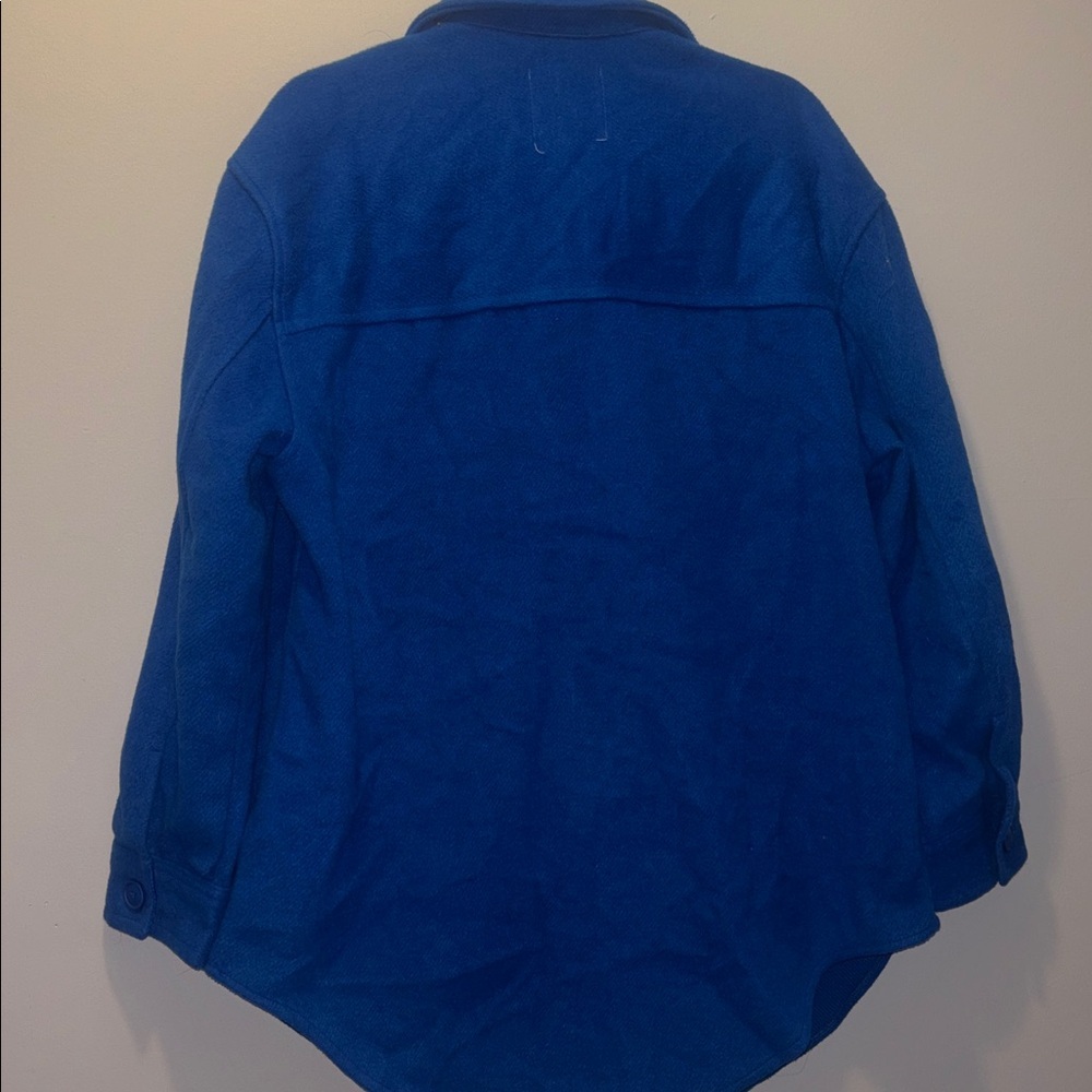 Blue Button-Up shacket size large - Picture 4 of 4